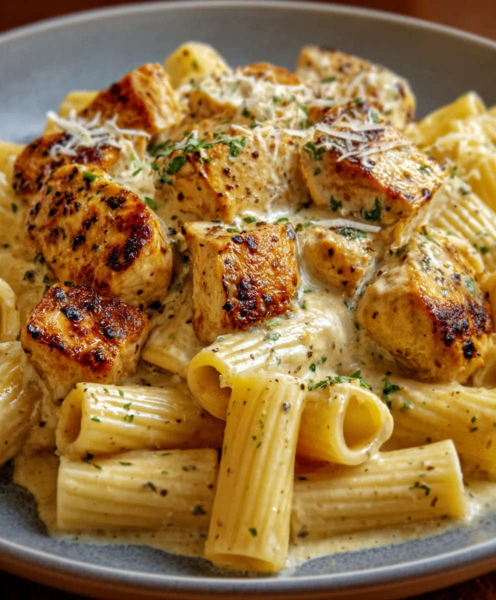 Cremiges Knoblauchbutter-Huhn & Rigatoni | Parmesan-Soße