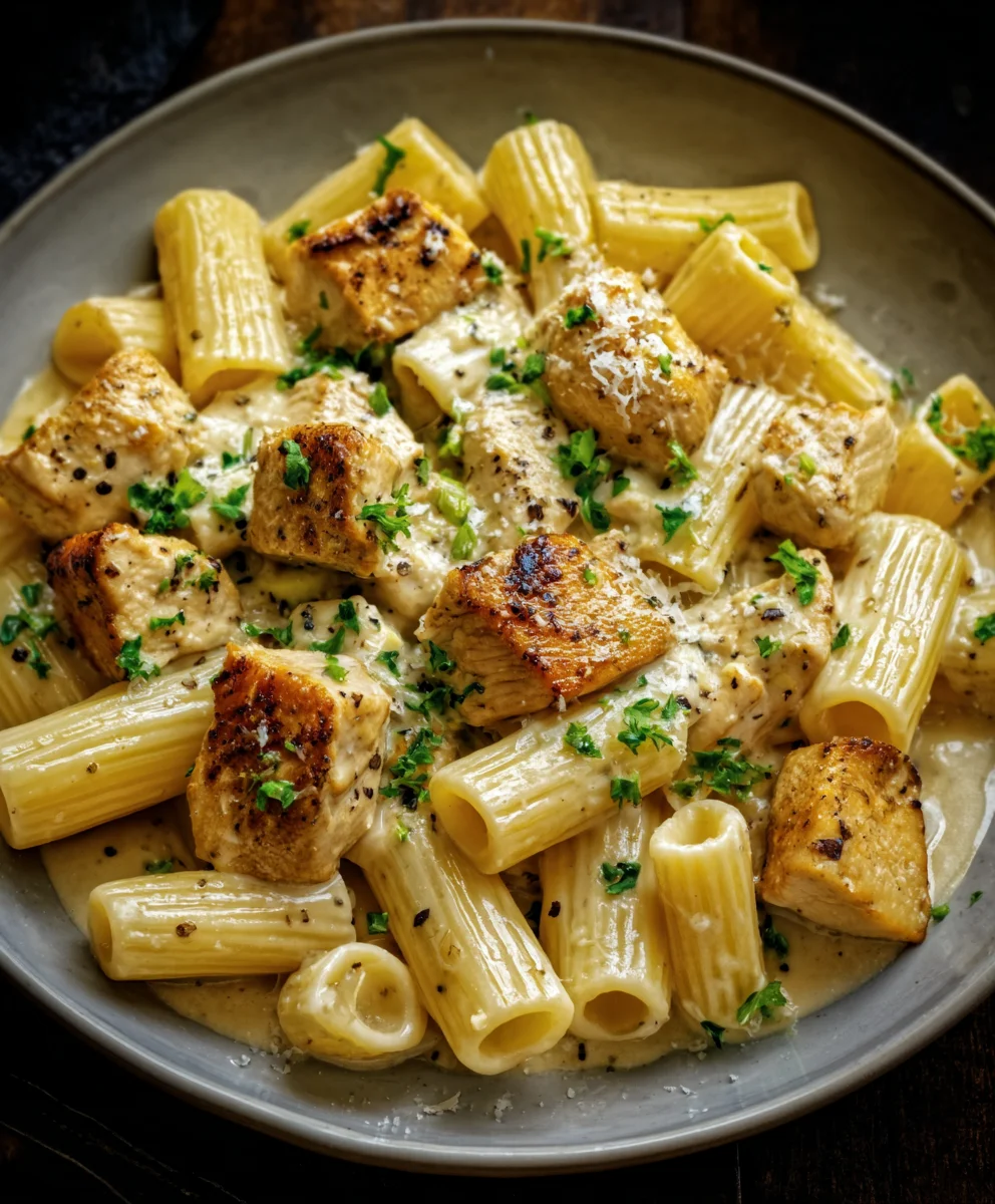 Cremiges Knoblauchbutter-Huhn & Rigatoni | Parmesan-Soße