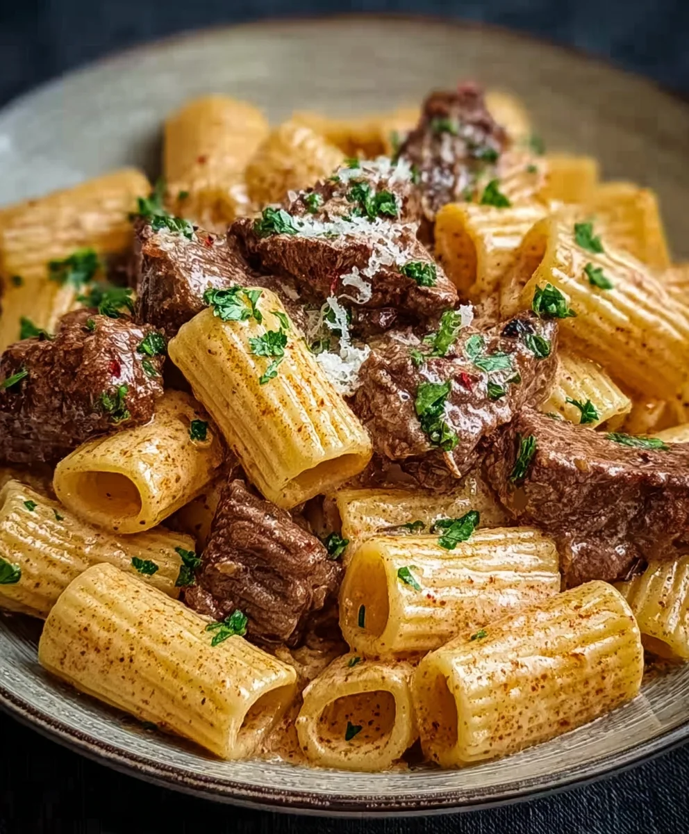Cremiges Rindfleisch mit Parmesan & Rigatoni | Rezept