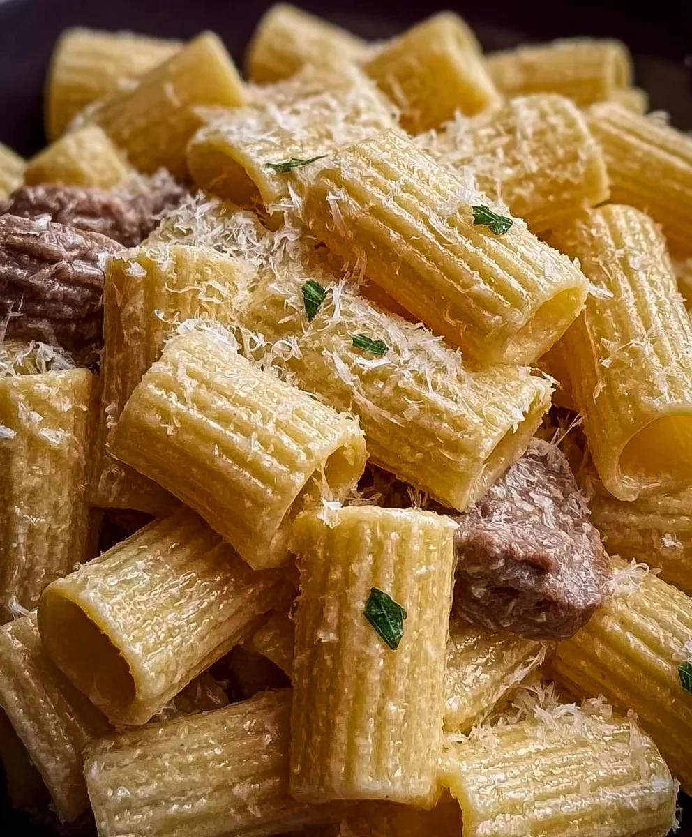 Cremiges Rindfleisch mit Parmesan & Rigatoni | Rezept