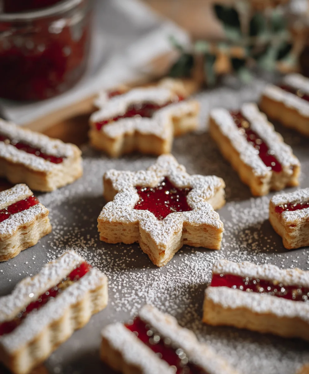 Zarte Linzer Streifen: Einfache Plätzchen im Zuckerstangen-Look