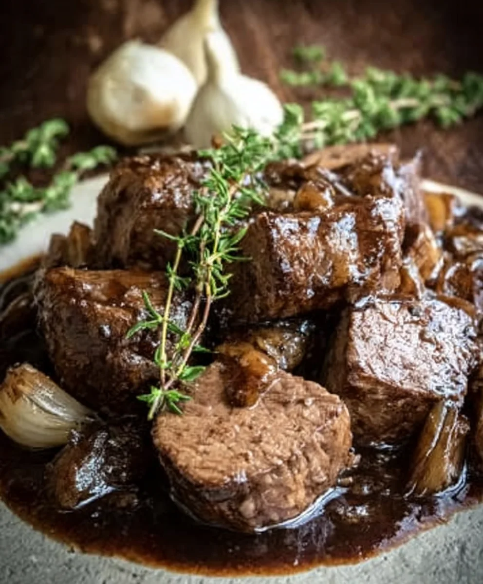 Zartes Rindfleisch Balsamico-Zwiebel Sauce Rezept