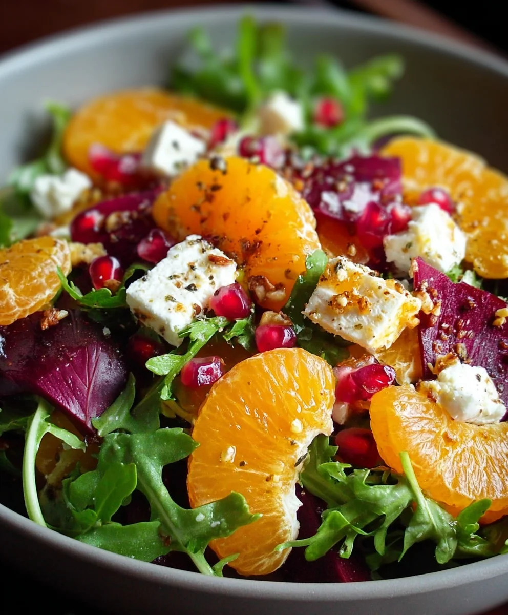 Wintersalat mit Mandarinen, Granatapfel & Feta. Leicht & Lecker!