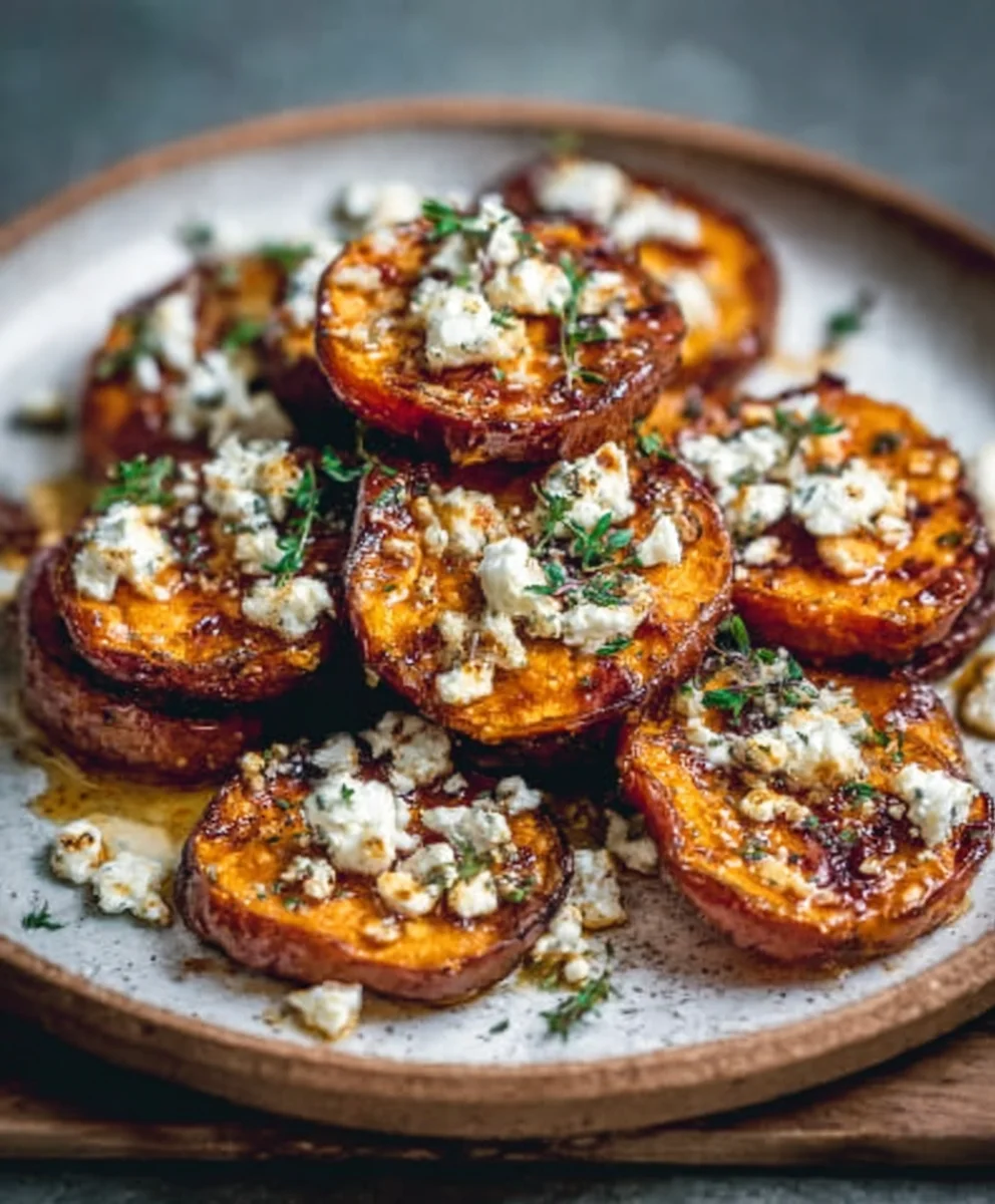 Gebratene Süßkartoffeln mit Honig & Feta: Lecker!