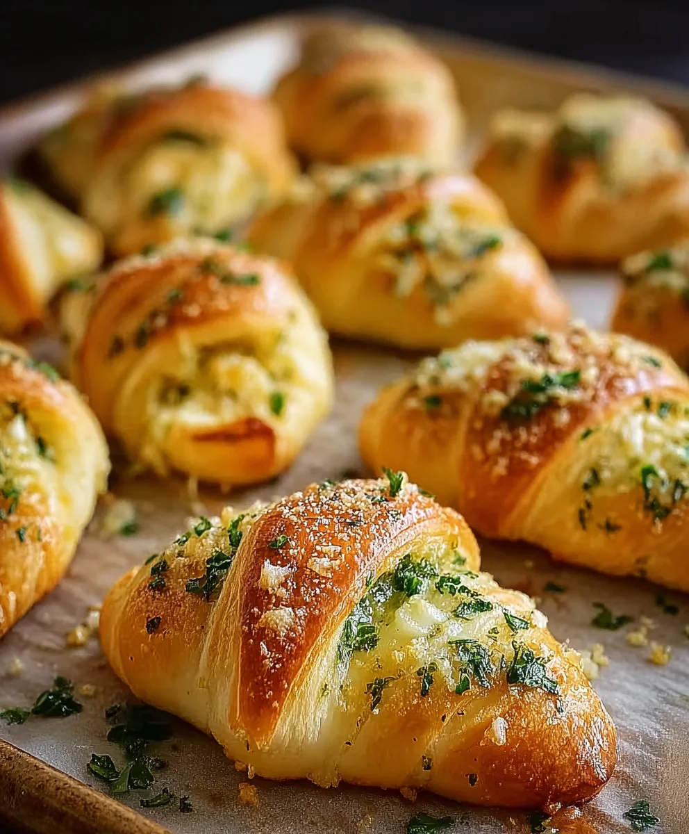 Käsige Knoblauch Hörnchen: Einfaches, leckeres Rezept