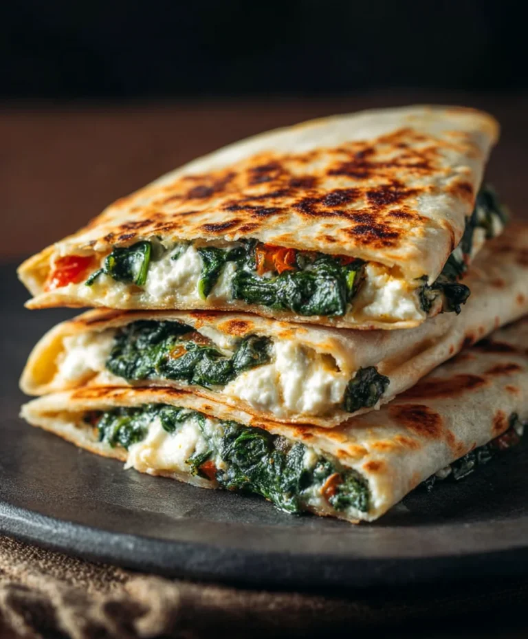 Cremige Spinat Feta Quesadillas: Einfach lecker!