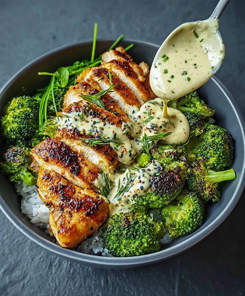 Gegrillte Hähnchen Brokkoli Bowl: Cremig & Aromatisch