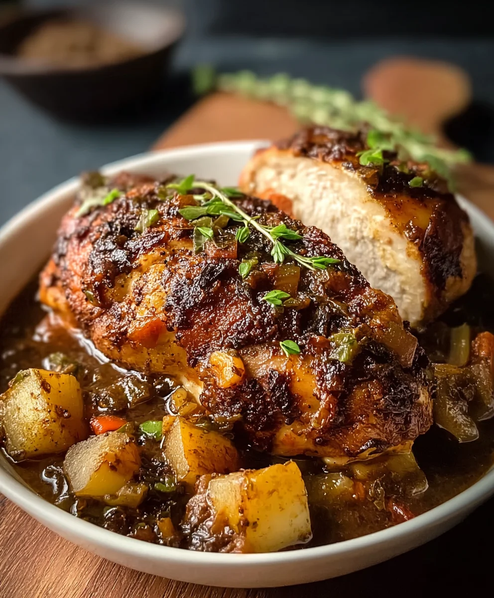 Authentisches Jamaikanisches Rinder-Brauneintopf-Hähnchen