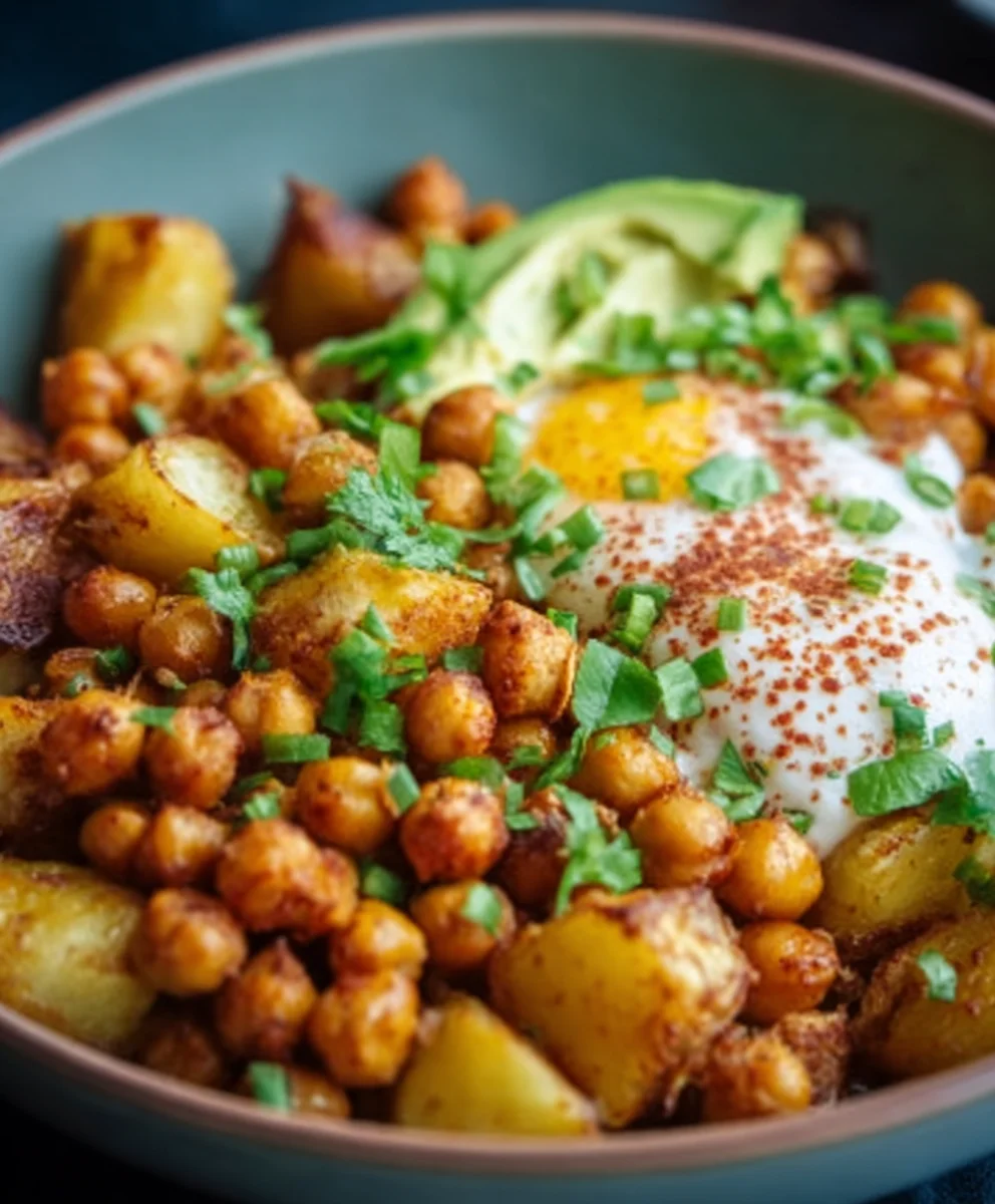 Vegane Kartoffel-Kichererbsen-Bowl: Einfach & Lecker